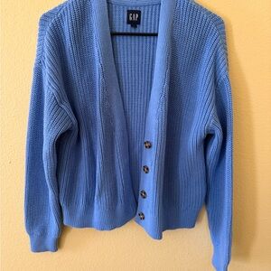GAP Women's Sky Blue Button-Up Cardigan